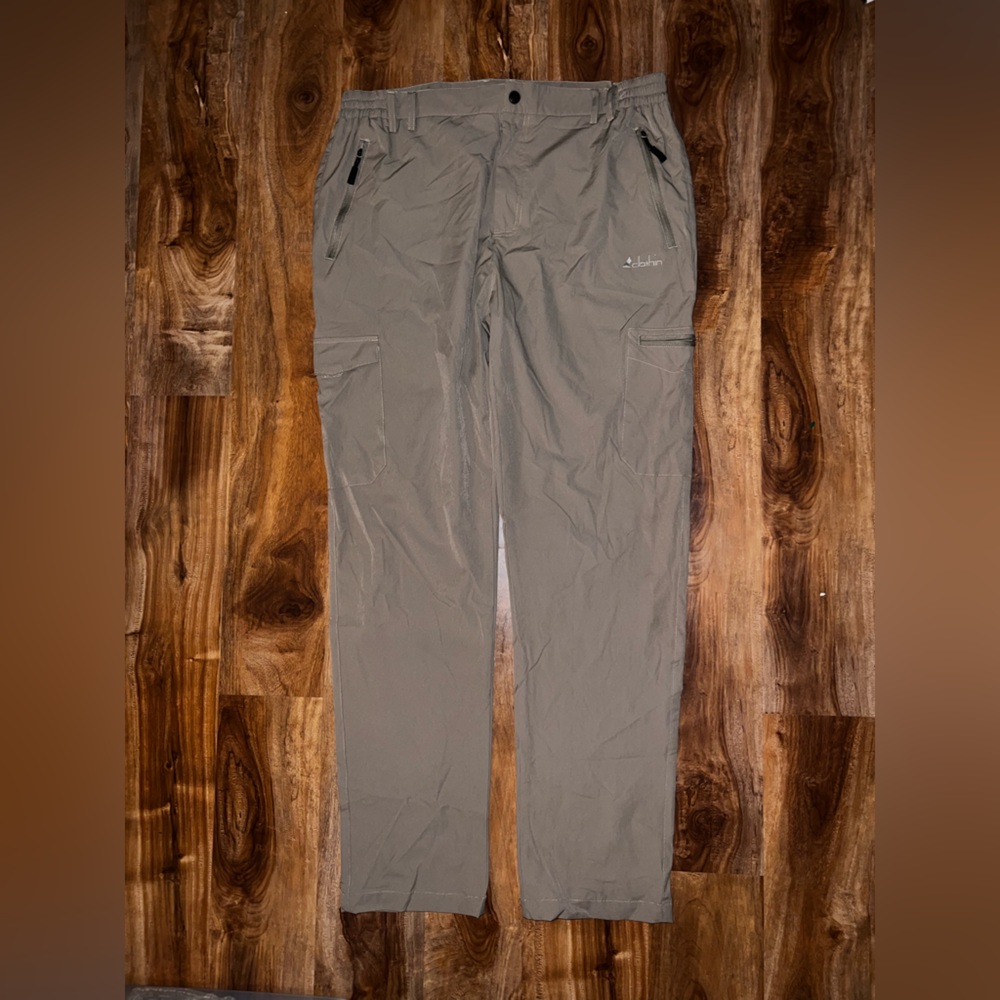 Men's Elastic-Waist Travel Pant Stretchy Lightweight Multi-Pockets Quick Dry 33L